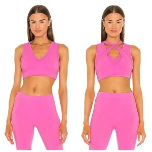 NWT Helmut Lang Double Bra Top Pink Disco XS/S